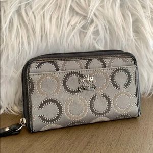 Coach Signature Canvas Zip Wristlet